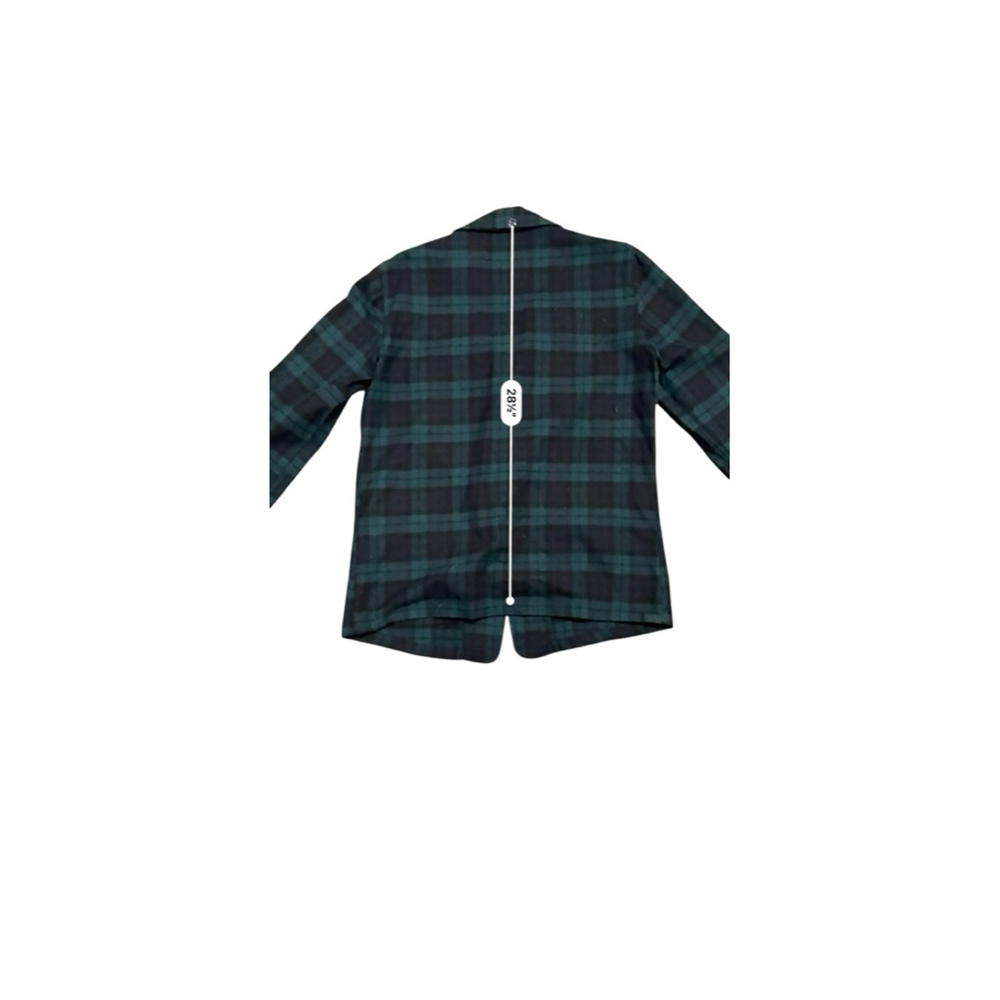 Vintage 50s Pendleton Men’s Green/Navy Plaid Sports Blazer Shacket Sz Medium​ - Picture 4 of 7